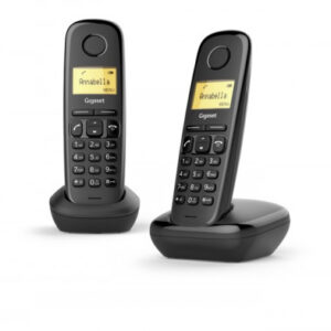 Gigaset A170 Duo Teléfono DECT/analógico Negro Identificador de llamadas