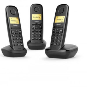 Gigaset A170 Trio Teléfono DECT/analógico Negro Identificador de llamadas