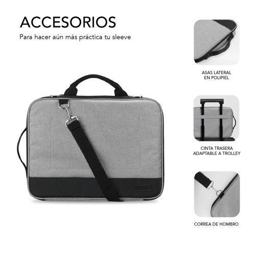 FUNDA ORDENADOR ADVANCE LAPTOP SLEEVE 13,3-14" GREY - Imagen 7