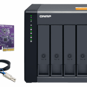 QNAP TL-D400S caja para disco duro externo Carcasa de disco duro/SSD Negro, Gris 2.5/3.5"