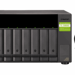 QNAP TL-D800C caja para disco duro externo Carcasa de disco duro/SSD Negro, Gris 2.5/3.5"