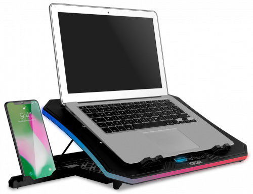 KROM BASE REFRIGERACION PORTATIL HASTA 19". SOPORTE SMARTPHONE. HUB 2 X USB. RGB (NXKROMKOOLER) - Imagen 8