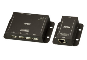 ATEN Extensor USB 2.0 por Cat 5 con hub de cuatro puertos (hasta 50 m)