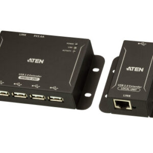 ATEN Extensor USB 2.0 por Cat 5 con hub de cuatro puertos (hasta 50 m)
