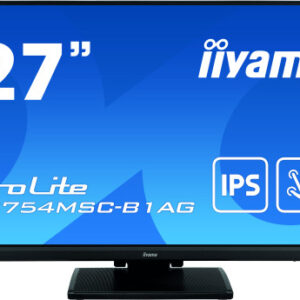 MONITOR IIYAMA 27" (T2754MSC-B1AG) NEGRO PCAP 10-POINTS TACTIL, ANTI GLARE COATING, 1920 X 1080, IPS-PANEL, SLIM BEZEL, SPEAKERS, VGA, HDMI, HEIGHT ADJUST., 300 CD/M², USB 3.0 USB TOUCH INTERFACE