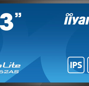 MONITOR IIYAMA 43" 4K 20P TACTIL IPS (T4362AS-B1) 3840X2160 / OPERACION 24/7 / HDMIX3 / HORIZONTAL Y APAISADO / 420CD/M2, 1200:1, 8MS, USB TOUCH INTERFACE, RS232C / 16GB EMMC / 2G RAM / 1GB EMBEDDED / SD CARD SLOT / ESHARE / VESA 200 MM