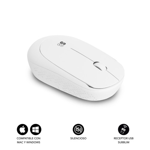 SUBBLIM Ratón Business Plus Silencioso inalámbrico 2.4G 1200 DPI Blanco - Imagen 3