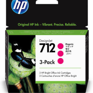 HP Paquete de 3 cartuchos de Tinta DesignJet 712 magenta de 29 ml
