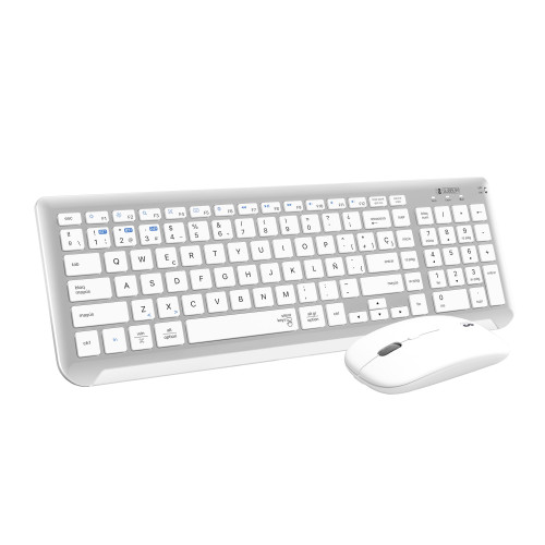 SUBBLIM Teclado con Ratón Bluetooth + 2.4G Combo Dual Prestige Extendido Plata/Blanco - Imagen 2