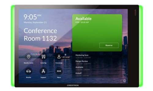 CRESTRON 7 IN. ROOM SCHEDULING TOUCH SCREEN FOR MICROSOFT TEAMS SOFTWARE, BLACK SMOOTH, INCLUDES ONE TSW-770-LB-B-S LIGHT BAR (TSS-770-T-B-S-LB KIT) 6511778