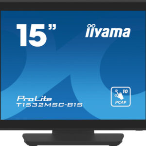 iiyama ProLite T1532MSC-B1S pantalla para PC 38,1 cm (15") 1024 x 768 Pixeles XGA LCD Pantalla táctil Negro