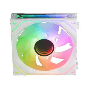 MARS GAMING MF-LINKFINITY, 120MM PWM MODULAR FAN, LINKFINITY CONTACT SYSTEM, INFINITY MIRROR ARGB 360º, WHITE
