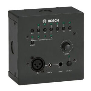 BOSCH PLN-4S6Z PANEL DE PARED REMOTO TODO-EN-UNO, CONTROL DEL DIRECCIONAMIENTO DE MÚSICA AMBIENTAL Y DEL VOLUMEN, SELECCIÓN REMOTA DE 6 ZONAS Y 4 ENTRADAS DE FUENTE DE MÚSICA, ENTRADA DE MICRÓFONO / LÍNEA REMOTA, DISTANCIA DE HASTA 600 METROS CON CAB