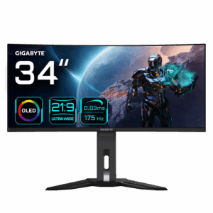 Gigabyte MO34WQC pantalla para PC 86,4 cm (34") 3440 x 1440 Pixeles Wide Quad HD OLED Negro