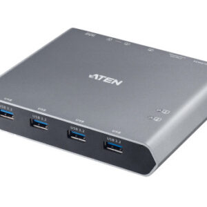 ATEN Conmutador KVM 4K DisplayPort USB-C de 2 puertos con paso de corriente