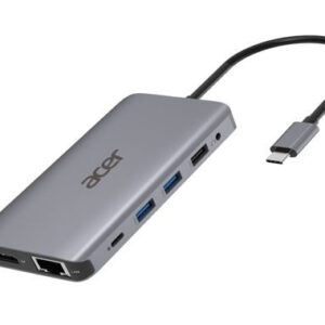 Acer HP.DSCAB.009 base para portátil y replicador de puertos Alámbrico USB 3.2 Gen 1 (3.1 Gen 1) Type-C Plata