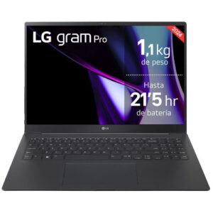 LG PORTATIL (16Z90SP-K.AA75B) GRAM PRO 16" 16Z90SP/ WINDOWS 11 HOME/ I7 155H TUBOBOOST/16GB LPDDR5/ 512 GB SSD/ IRIS ARC/ 1,2KG/ 23,5H