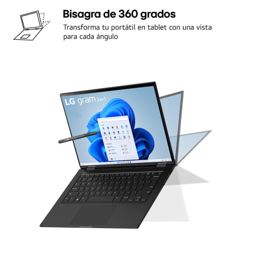 LG PORTATIL GRAM 2 EN 114T90S. W11 HOME. INTEL CORE ULTRA 7. 16GB. 512GB SSD. 1,2KG - Imagen 4