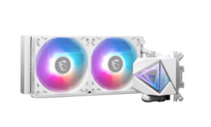 SISTEMA DE REFRIGERACION LIQUIDA MSI PARA CPU MAG CORELIQUID I240 WHITE,INTEL/AMD,RADIADOR 240mm,FAN4PIN,20dBA,ARGB (2 VENTILADORES) (BLANCO)