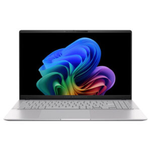 ASUS Vivobook S 15 OLED S5507QA-MA006W Copilot+ PC - Ordenador Portátil 15.6" Wide Quad HD+ 120Hz (Qualcomm Snapdragon X1E78100, 16GB RAM, 1TB SSD, Adreno GPU, Windows 11 Home) Plata Fría - Teclado QWERTY español