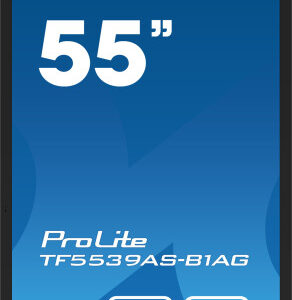 MONITOR IIYAMA 55" TACTIL / ANDROID 11 / 500CD / RAM 4GB / ROM 32GB / 8MS / USO 24/7 / MODO KIOSCO / IP65 FRONTAL / HDMIX2 / DP X1 / RJ45 / MM / HORIZONTAL-VERTICAL-CARA ARRIBA/ VESA 400X400 (TF5539AS-B1AG)