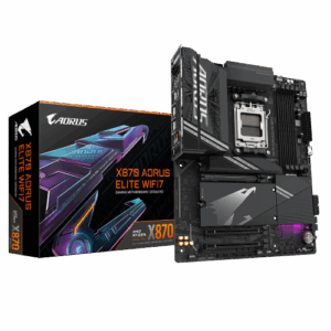GIGABYTE Placa base X870 A ELITE WIFI7 - Compatible con CPUs AMD Ryzen 9000, VRM de 16+2+2 fases, hasta 8000MHz DDR5 (OC), 4xPCIe 5.0 + 4xM.2, Wi-Fi 7, LAN 2.5GbE, USB 3.2 Gen 2x2