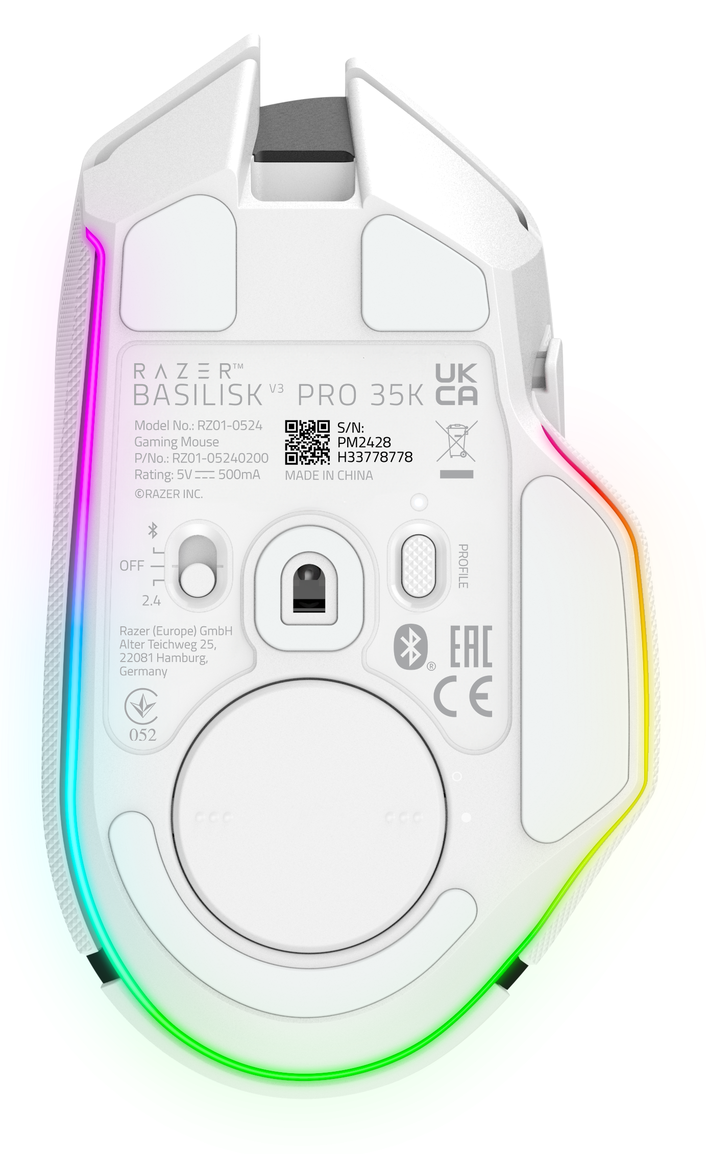 RATON RAZER BASILISK V3 PRO 35K BLANCO (RZ01-05240200-R3G1) - Imagen 6