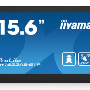 iiyama TW1623AS-B1P pantalla de señalización Panel plano interactivo 39,6 cm (15.6") Wifi 450 cd / m² Double Full HD Negro Pantalla táctil Procesador incorporado Android 24/7