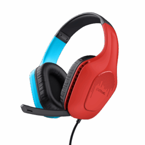 Trust GXT 416S Zirox Auriculares Alámbrico Diadema Juego Negro, Cian, Rojo