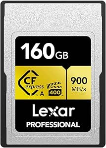 LEXAR 160GB PROFESSIONAL CFEXPRESS TYPE A CARD GOLD SERIE, UP TO 900MB/S READ 800MB/S WRITE. VPG 400