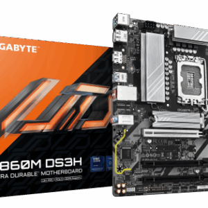 GIGABYTE B860M DS3H Placa base - CPUs Intel Core Ultra, VRM de 5+1+2+1 fases, hasta 9066MHz DDR5, 1xPCIe 5.0 + 1xPCIe 4.0 M.2, LAN 2,5 GbE, USB 3.2 Gen 2