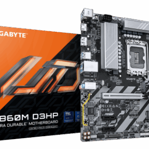 GIGABYTE B860M D3HP Placa base - CPUs Intel Core Ultra, VRM de 4+1+2+1 fases, hasta 9066MHz DDR5, 2xPCIe 4.0 M.2, LAN GbE, USB 3.2 Gen 1