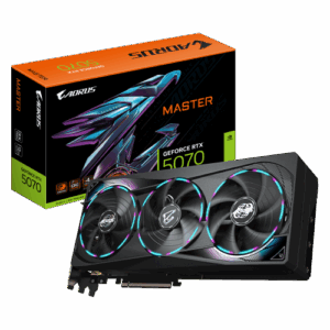 GIGABYTE AORUS GeForce RTX 5070 MASTER 12G Tarjeta Gráfica - 12GB GDDR7, 192 bits, PCI-E 5.0, XXXX MHz Core Clock, 3 x DP 2.1a, 1 x HDMI 2.1b, NVIDIA DLSS 4, GV-N5070AORUS M-12GD