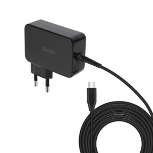 TooQ Cargador de portátil GAN USB-C PD 100W, Negro