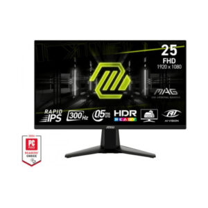 MSI MONITOR MAG 255XF. 24.5" IPS PLANO. 1920X1080 . 300HZ. NEGRO