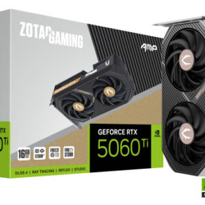 VGA ZOTAC RTX 5060 TI 16GB AMP,NV,RTX5060TI,16GB,GDDR7,128BIT,1HDMI+3DP,2 VENTILADORES (ZT-B50620F-10M)
