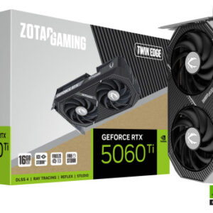 VGA ZOTAC RTX 5060 TI 16GB TWIN EDGE,NV,RTX5060TI,16GB,GDDR7,128BIT,1HDMI+3DP,2 VENTILADORES (ZT-B50620E-10M)