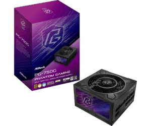 FUENTE ALIMENTACION ASROCK PG-750G,PSU,750W,80 PLUS GOLD/A,135MM,MODULAR,PCI-E 5.1 (12+4pin)x1,PCI-E (6+2 pin)x3,SATA (5 pin)x9