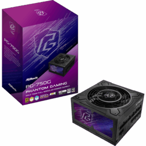 FUENTE ALIMENTACION ASROCK PG-750G,PSU,750W,80 PLUS GOLD/A,135MM,MODULAR,PCI-E 5.1 (12+4pin)x1,PCI-E (6+2 pin)x3,SATA (5 pin)x9