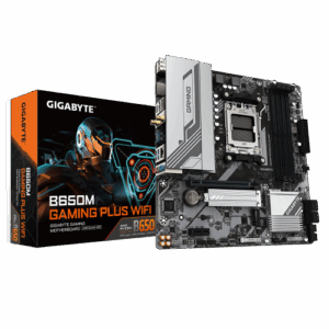 GIGABYTE B650M GAMING PLUS WIFI Placa base - Procesadores AMD Ryzen 9000, VRM de 5+2+2 fases, hasta 8000 MHz DDR5, 2xPCIe 4.0 M.2, LAN 2.5GbE, WIFI 6E, USB 3.2 Gen 1