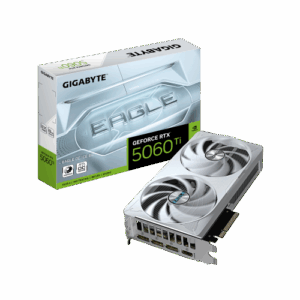 GIGABYTE GeForce RTX 5060 Ti EAGLE OC ICE 8G Tarjeta Gráfica – 8 GB GDDR7, 128 bits, PCI-E 5.0, 2617 MHz Frecuencia del núcleo, 3 x DisplayPort, 1 x HDMI, GV-N506TEAGLEOC ICE-8GD