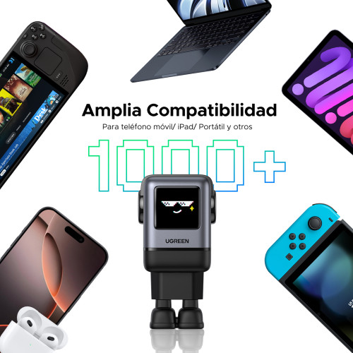 Ugreen 45515B cargador de dispositivo móvil Ordenador portátil, Teléfono móvil, Portátil, Batería portátil, Teléfono Gris Corriente alterna Carga rápida Interior - Imagen 7