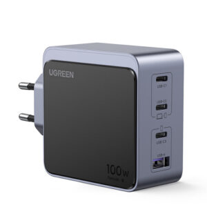 Ugreen Nexode S 100W 4-Port GaN Fast Charger EU gray Ordenador portátil, Teléfono móvil, Portátil, Batería portátil, Tableta Gris Corriente alterna Interior