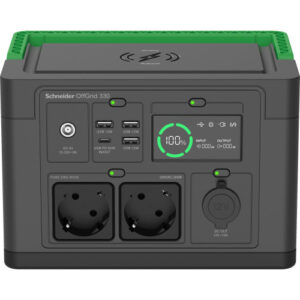 SCHNEIDER OFFGRID PORTABLE POWER STATION 330, 332WH LITHIUM-ION, 2 SCHUKO, SINEWAVE
