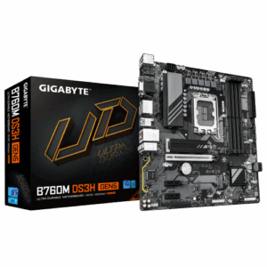 GIGABYTE B760M DS3H GEN5 Placa Base – Compatible con CPUs Intel Core 14ª generación, VRM digital de 6+2+1 fases, hasta 5600 MHz DDR5, 2 x M.2 PCIe 4.0, LAN 2.5GbE, USB 3.2 Gen2