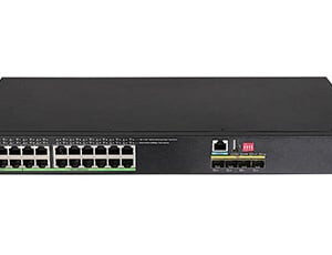 H3C - (9801A2DK) - H3C IE4320-28S-HPWR L2 INDUSTRIAL ETHERNET SWITCH WITH 8*10/100/1000BASE-T POE++ PORTS,16*10/100/1000BASE-T POE+ PORTS AND 4*1G/10GBASE-X SFP PLUS PORTS,WITHOUT POWER SUPPLIES