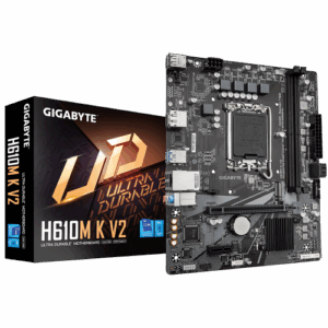 GIGABYTE H610M K V2 Placa base - Procesadores Intel Core 14ª generación, hasta 5600 MHz DDR5, 1xPCIe 3.0 M.2, LAN 1GbE, USB 3.2 Gen 1