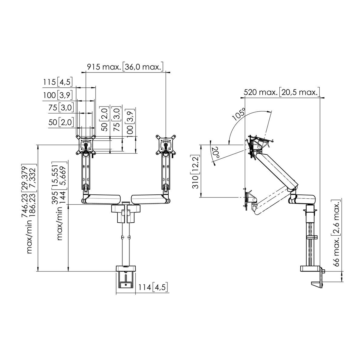 VOGELS SOPORTE (MOMO4237S) MONITOR ARM MOTION PLUS WHITE - Imagen 3