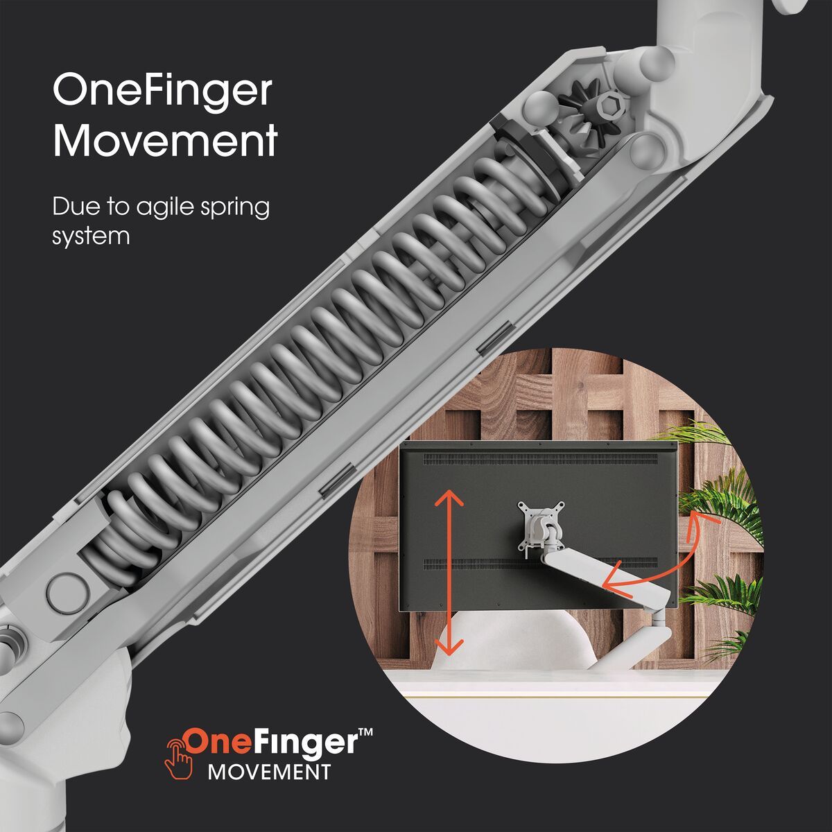 VOGELS SOPORTE (MOMO4127S) MONITOR ARM MOTION PLUS WHITE - Imagen 6