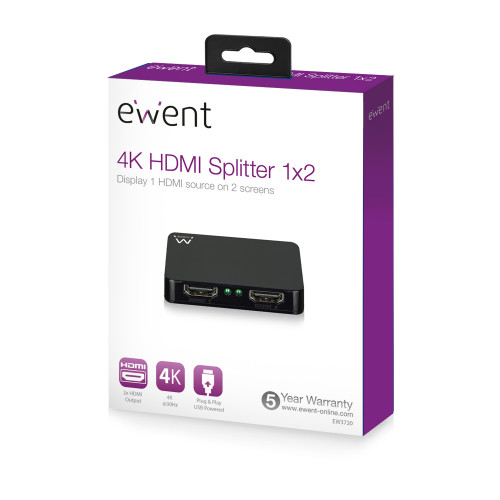 Ewent EW3720 divisor de video HDMI 2x HDMI - Imagen 5